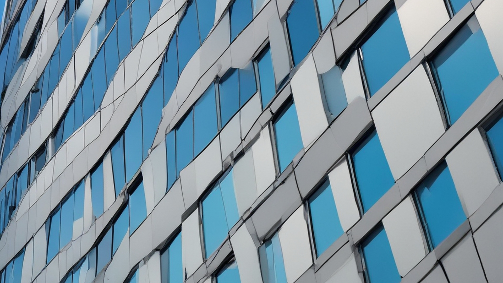 Fachada de edificio contemporáneo con vidrio dicroico laminado de seguridad
